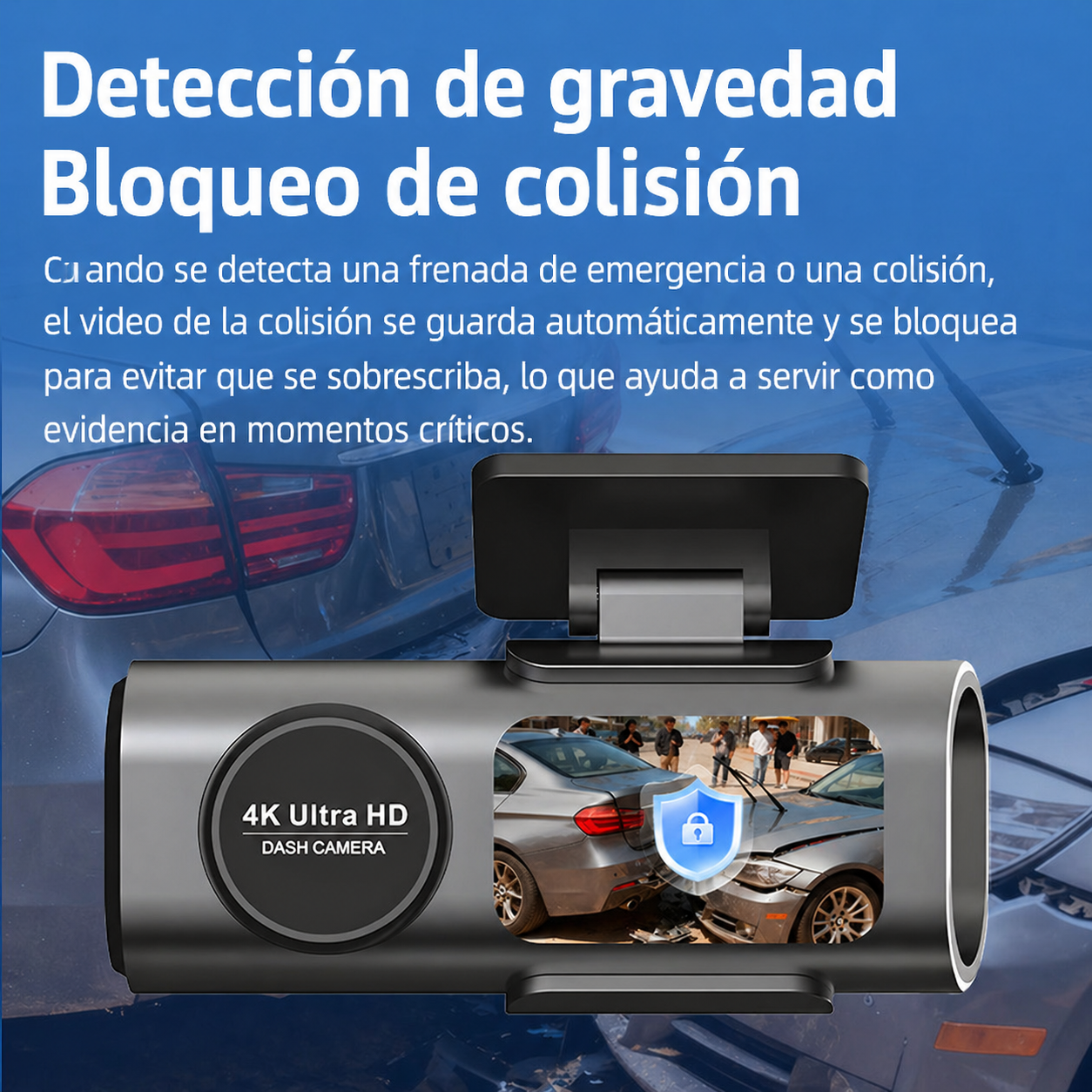 4K-Dashcam mit WLAN und dualer HD-Aufzeichnung vorne und hinten